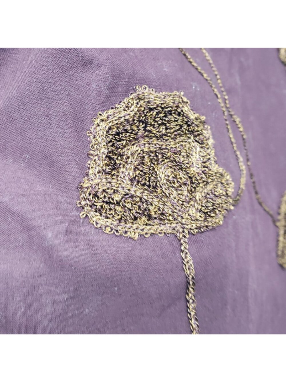 Pure Jill J Jill Valley Embroidered Purple Brown Top Fall Colors Boho Textured - Picture 11 of 11